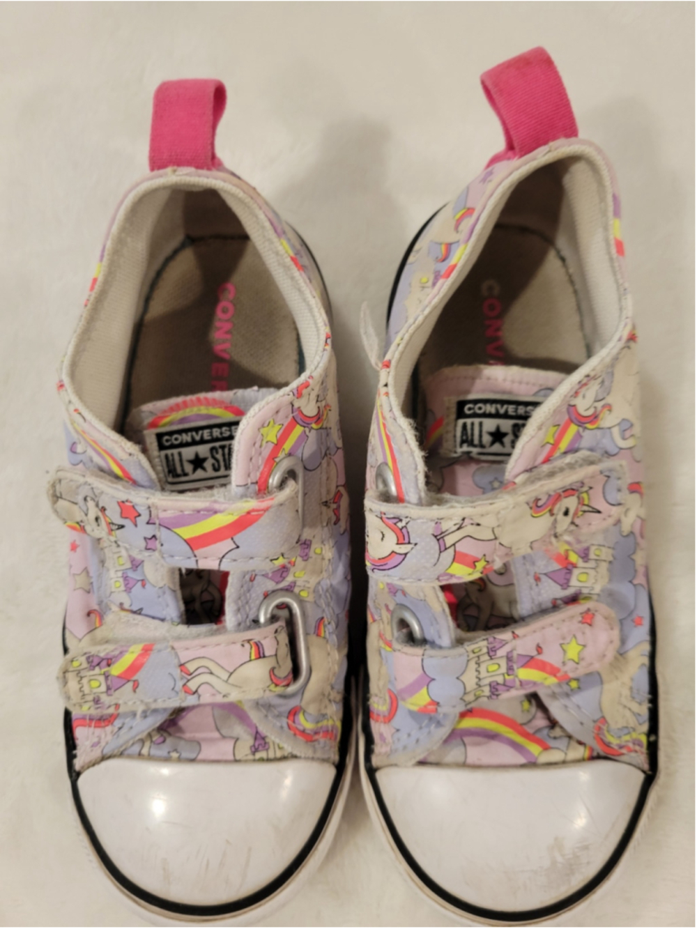 Converse All Star Toddler Unicorn Rainbow Velcro Low Top Sneakers Size 10